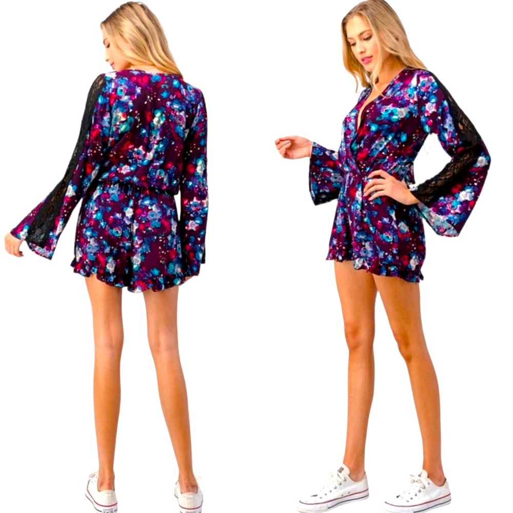 Papermoon Floral Fashion Romper Women Color Multi Size L